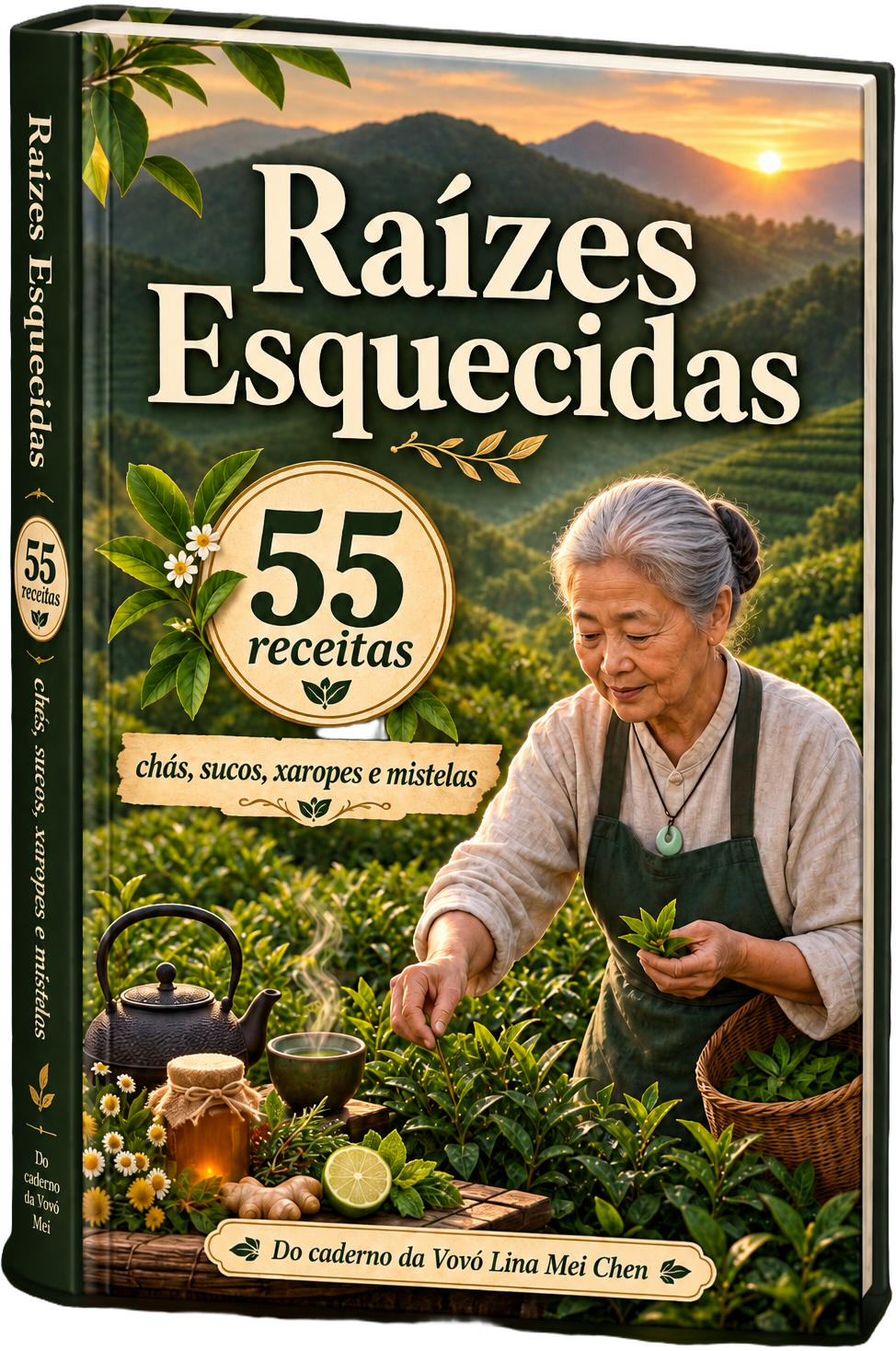 Capa do caderno Raízes Esquecidas, da Vovó Mei